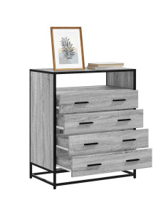 Cassettiera Grigio Sonoma 70x41x83,5 cm in Legno Multistrato