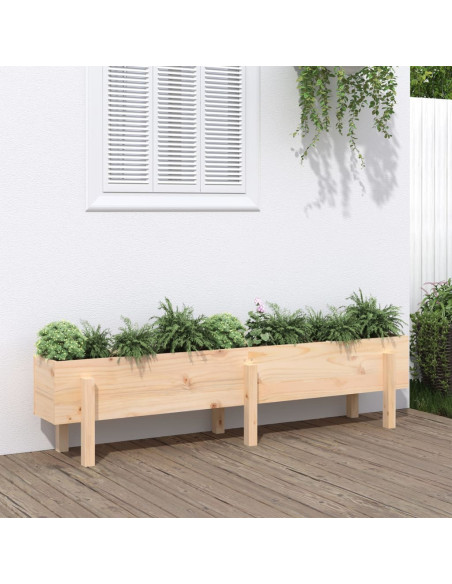 Fioriera Rialzata da Giardino 160x30x38 cm Legno Massello Pino