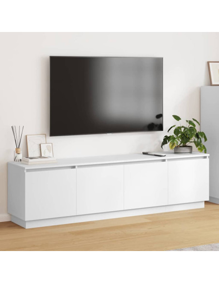 Mobile TV con led Bianco 180 x 38 x 49 cm Legno multistrato