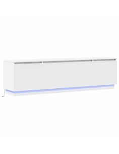Mobile TV con led Bianco 180 x 38 x 49 cm Legno multistrato 2