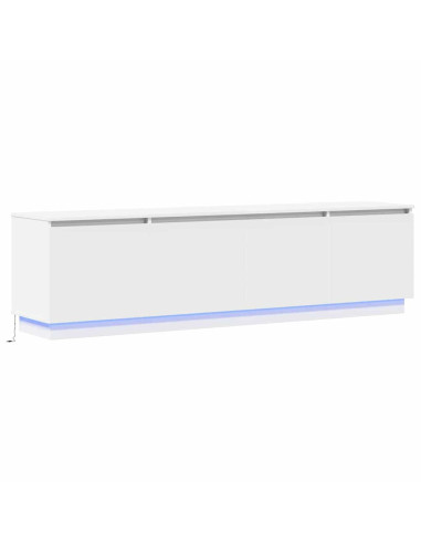 Mobile TV con led Bianco 180 x 38 x 49 cm Legno multistrato
