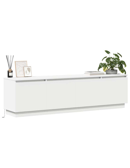 Mobile TV con led Bianco 180 x 38 x 49 cm Legno multistrato