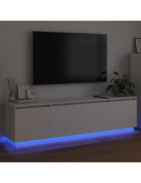 Mobile TV con led Bianco 180 x 38 x 49 cm Legno multistrato