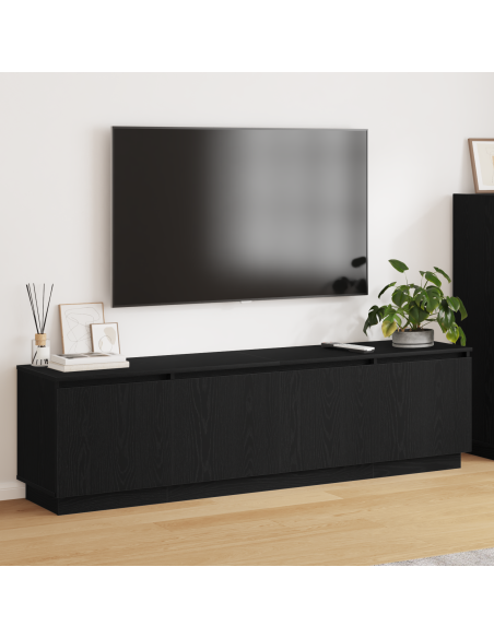 Mobile TV Rovere Nero 180 x 38 x 49 cm Legno multistrato