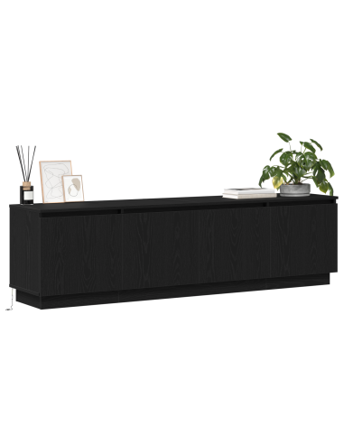 Mobile TV Rovere Nero 180 x 38 x 49 cm Legno multistrato