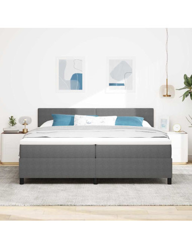 Letto a Sorgente LED Grigio chiaro e bianco 200 x 200 cm