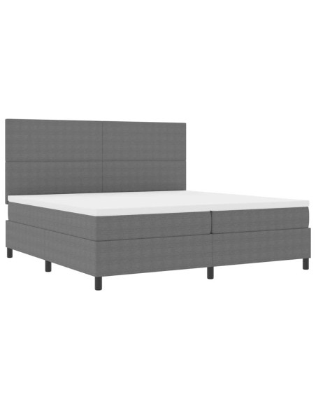 Letto a Sorgente LED Grigio chiaro e bianco 200 x 200 cm