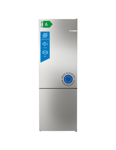 Bosch Serie 4 KGN492IAF Frigorifero Combinato da libera installazione 203 x 70 cm Acciaio anti-impronta Classe A