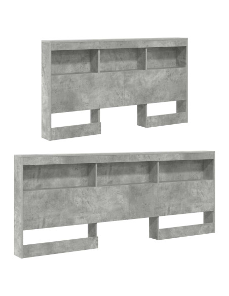 Testata contenitore Grigio cemento 140 cm Legno multistrato