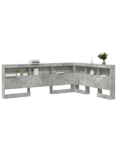 Testata contenitore Grigio cemento 160 cm Legno multistrato