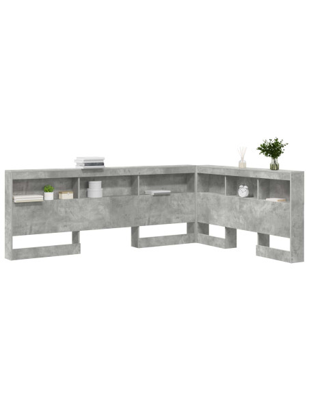 Testata contenitore Grigio cemento 160 cm Legno multistrato