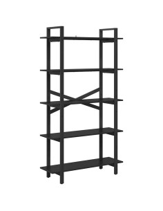 Libreria Rovere Nero 100 x 33,5 x 178 cm Legno multistrato 2