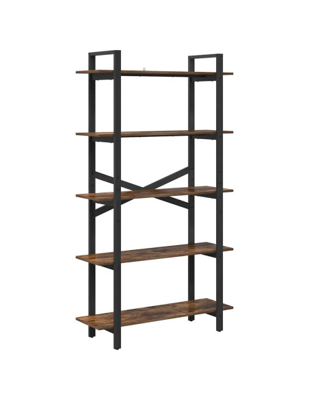 Libreria Rovere fumé 100 x 33,5 x 178 cm Legno multistrato