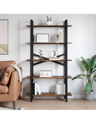 Libreria Rovere fumé 100 x 33,5 x 178 cm Legno multistrato