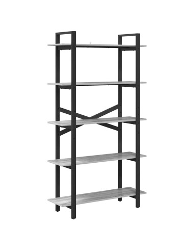 Libreria Grigio Sonoma 100 x 33,5 x 178 cm Legno multistrato
