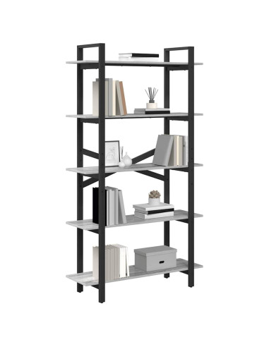 Libreria Grigio Sonoma 100 x 33,5 x 178 cm Legno multistrato