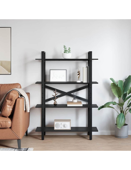 Libreria Rovere Nero 100 x 33,5 x 140 cm Legno multistrato