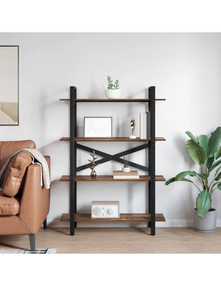 Libreria Rovere fumé 100 x 33,5 x 140 cm Legno multistrato