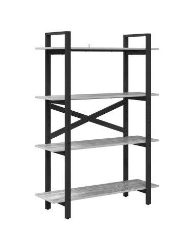Libreria Grigio Sonoma 100 x 33,5 x 140 cm Legno multistrato