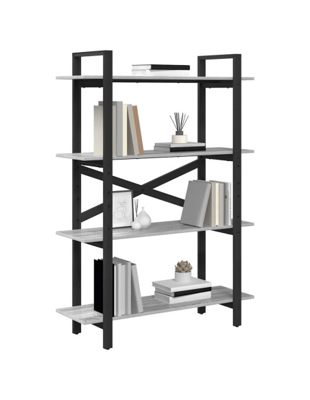 Libreria Grigio Sonoma 100 x 33,5 x 140 cm Legno multistrato