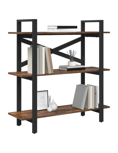 Libreria Rovere fumé 100 x 33,5 x 102 cm Legno multistrato