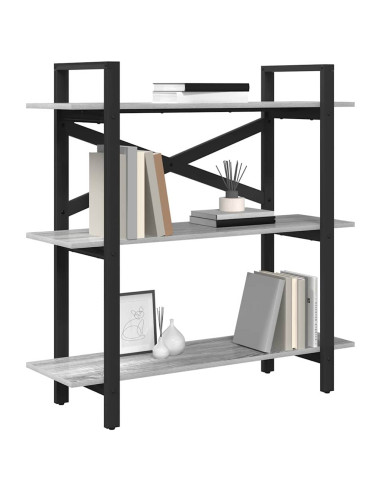 Libreria Grigio Sonoma 100 x 33,5 x 102 cm Legno multistrato
