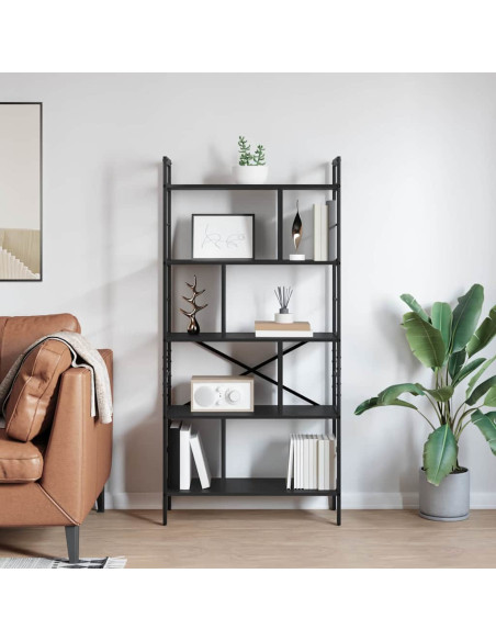 Libreria Rovere Nero 75 x 30 x 156 cm Legno multistrato