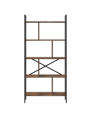 Libreria Rovere fumé 75 x 30 x 156 cm Legno multistrato