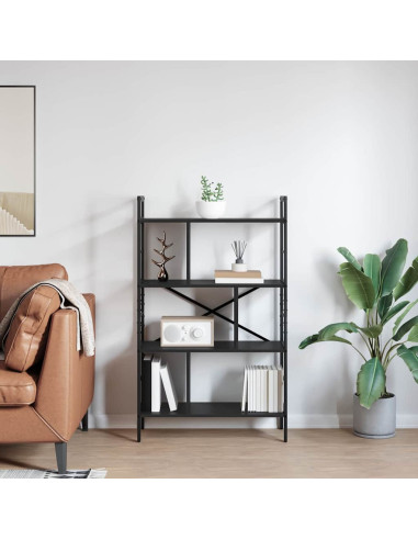 Libreria Rovere Nero 75 x 30 x 123,5 cm Legno multistrato