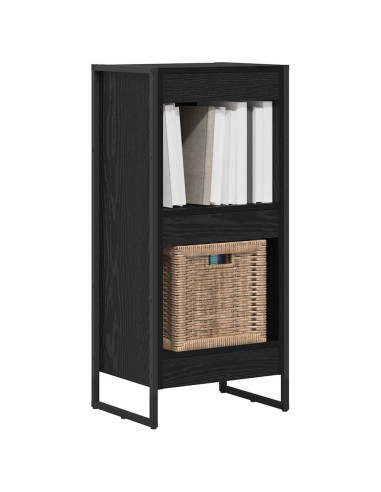 Armadio per Libri Rovere Nero 80 x 30 x 155 cm