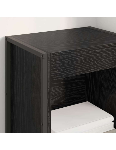 Armadio per Libri Rovere Nero 80 x 30 x 155 cm