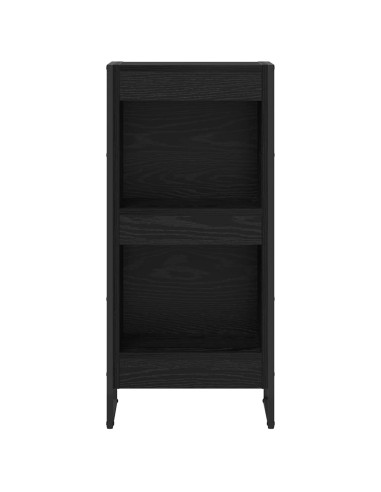 Armadio per Libri Rovere Nero 80 x 30 x 155 cm