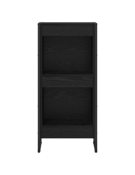 Armadio per Libri Rovere Nero 80 x 30 x 155 cm