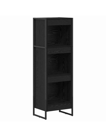Armadio per Libri Rovere Nero 80 x 30 x 155 cm