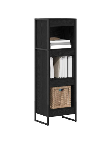 Armadio per Libri Rovere Nero 80 x 30 x 155 cm