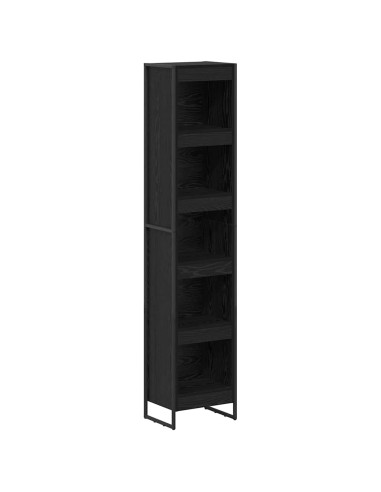 Armadio per Libri Rovere Nero 80 x 30 x 155 cm