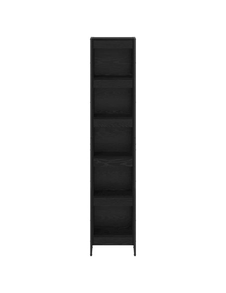 Armadio per Libri Rovere Nero 80 x 30 x 155 cm