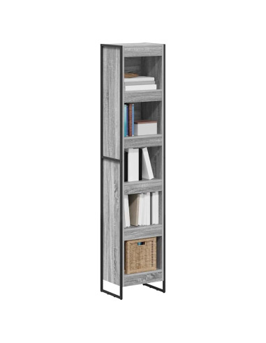 Armadio per Libri Grigio Sonoma 80 x 30 x 155 cm