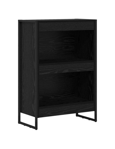 Armadio per Libri Rovere Nero 80 x 30 x 155 cm