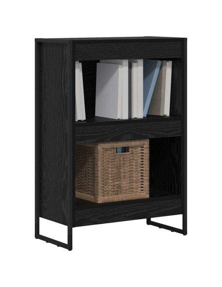 Armadio per Libri Rovere Nero 80 x 30 x 155 cm