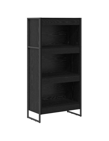 Armadio per Libri Rovere Nero 80 x 30 x 155 cm