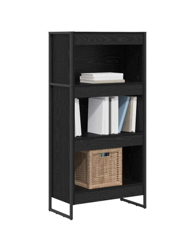 Armadio per Libri Rovere Nero 80 x 30 x 155 cm