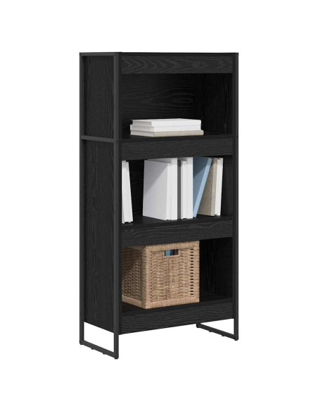 Armadio per Libri Rovere Nero 80 x 30 x 155 cm