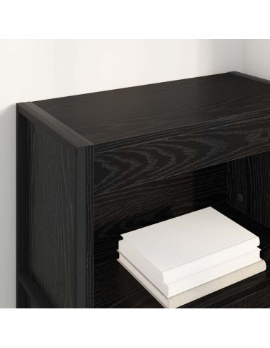 Armadio per Libri Rovere Nero 80 x 30 x 155 cm