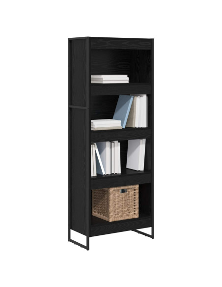 Armadio per Libri Rovere Nero 80 x 30 x 155 cm