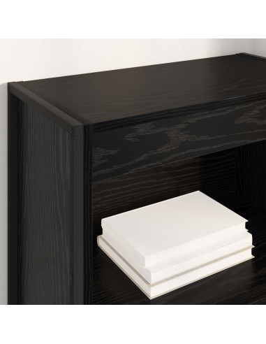 Armadio per Libri Rovere Nero 80 x 30 x 155 cm