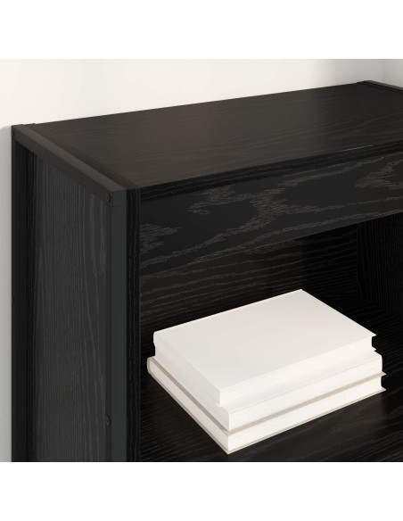 Armadio per Libri Rovere Nero 80 x 30 x 155 cm