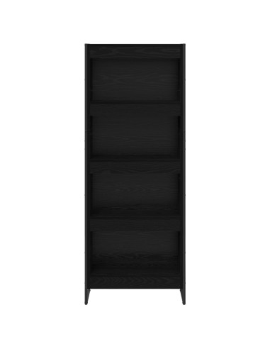 Armadio per Libri Rovere Nero 80 x 30 x 155 cm
