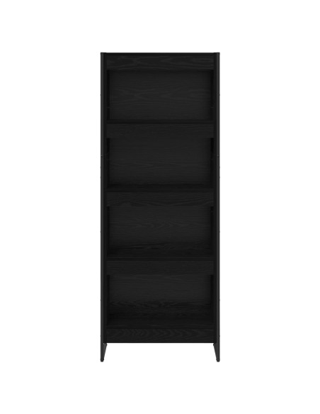 Armadio per Libri Rovere Nero 80 x 30 x 155 cm