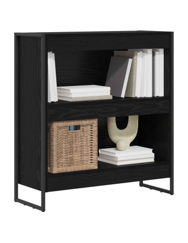 Armadio per Libri Rovere Nero 80 x 30 x 155 cm